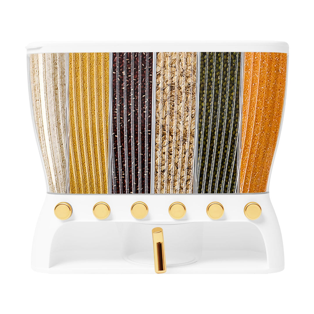 Müslispender mit 6 Gittern, Reisspender Lebensmittelspender, Cerealienspender Cornflakes Spender mit