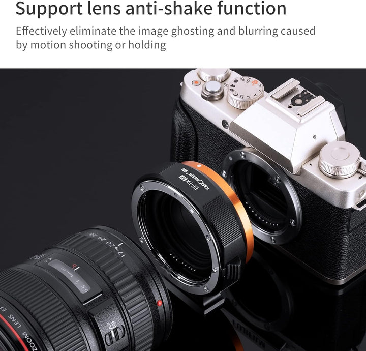 K&F Concept EF/EF-S auf FX elektronischer Objektivadapter, Autofokus Objektivadapterring kompatibel