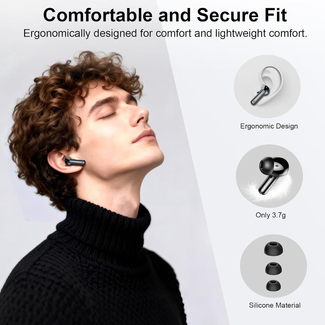 Bluetooth Kopfhörer, In Ear Kopfhörer Kabellos Bluetooth 5.4 mit 4 ENC Noise Cancelling Mics, 2026 K