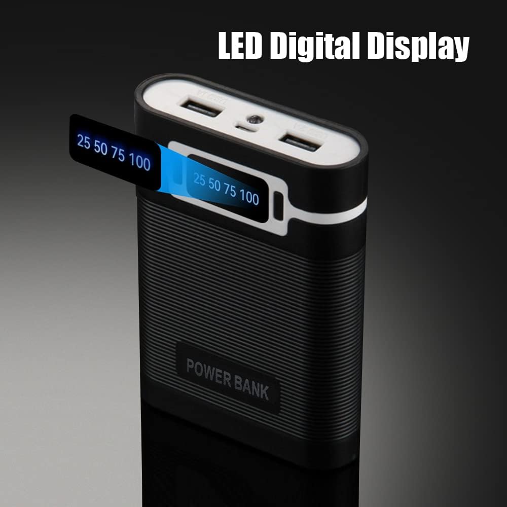 Powerbank Ladegerät Set mit 8000mAh（2000mAh*4）,2USB, 5V2A Portable DIY PowerBank,2-in-1 tragbares La