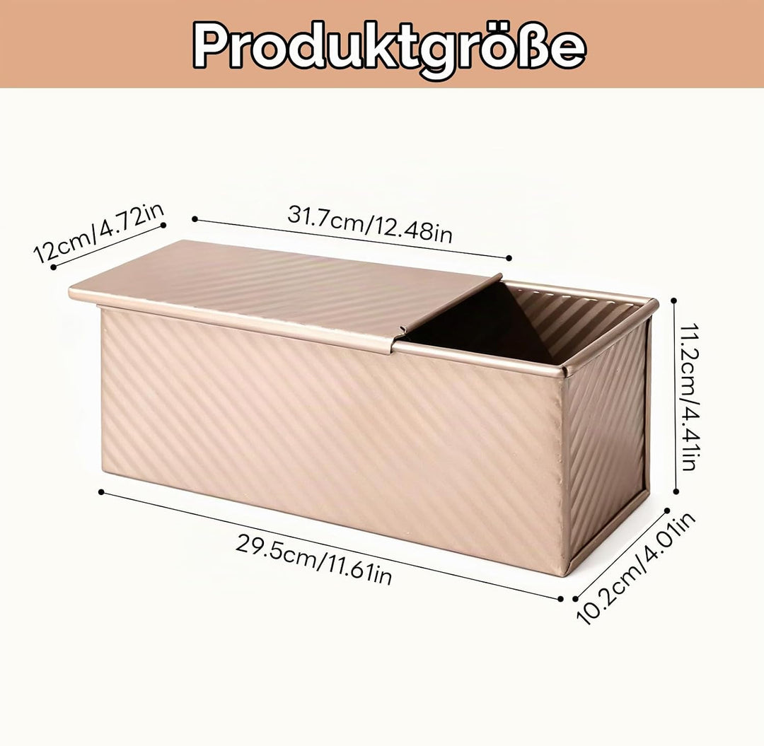1000g Toastbrot Backform Mit Deckel, Kastenform Kuchen Rechteckig Kuchenform Eckig Kastenform Brotba