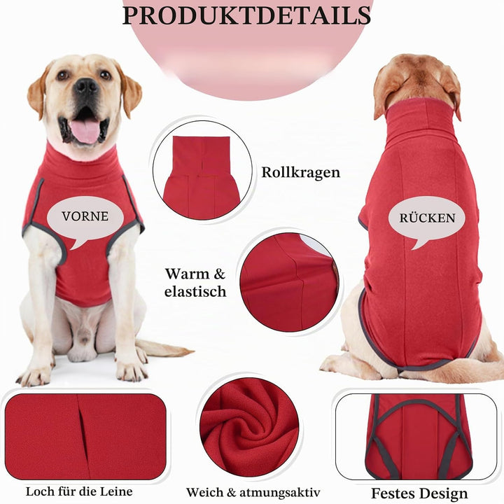 Hundepullover, warme &amp; leichte Fleecejacke für kleine, mittelgrosse &amp; grosse Hunde - wintertauglich,
