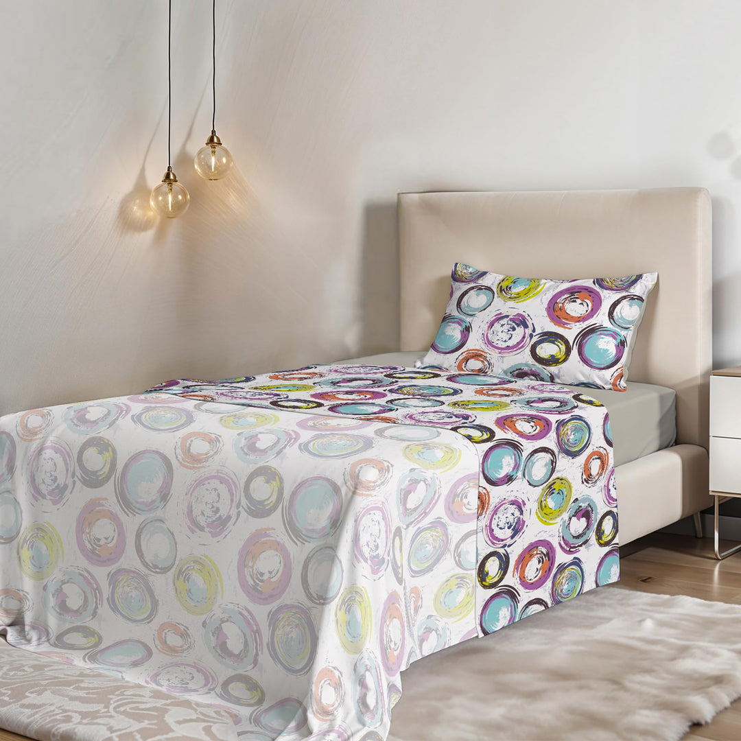 Fantasy Italian Bed Linen Bettwäsche, Cerchi Astratti, Kleine doppelte, Mikrofaser, abstraktes Zirke