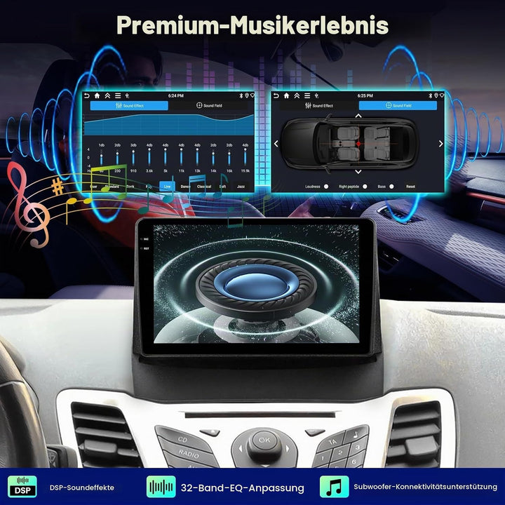 [4+64G] Android Radio für Ford Fiesta 2009-2017: 9 Zoll Incell HD Touchscreen Fiesta Autoradio mit D