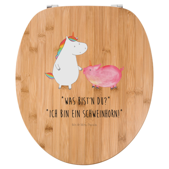 Mr. & Mrs. Panda Motiv WC Sitz Einhorn + Schweinhorn - Geschenk, Klobrille, Freundschaft, Schweinche
