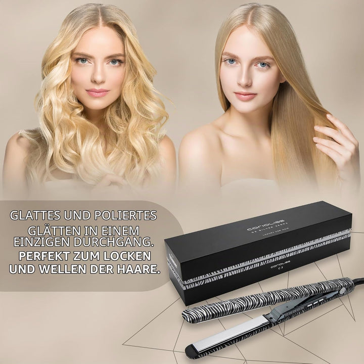 Corioliss C3 | Glätteisen | Extra Lange Titanplatten Anti Frizz | Haarglätter Locken und Glätten | P