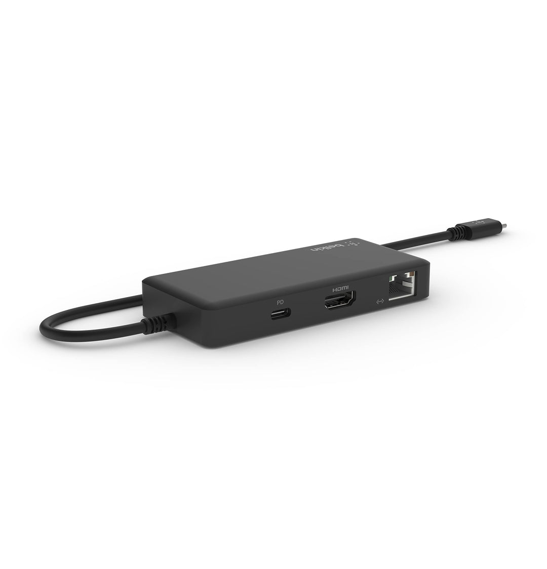 Belkin 5-in-1 Multiport-Hub-Adapter, optimiert für Chromebook mit 4K bei 60 HZ, HDMI-Port, USB-C, 86