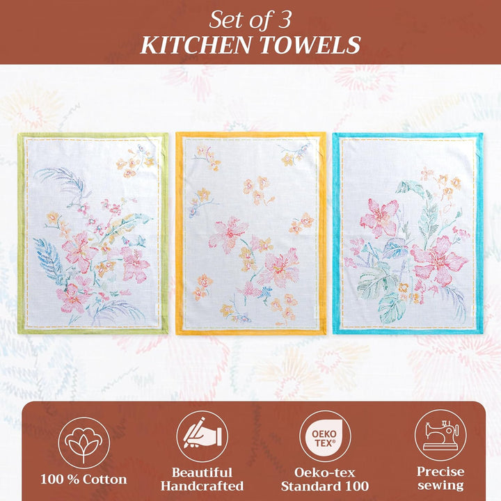 Maison d' Hermine Küchenhandtuch, 100% Baumwolle Set von 3, schnelle chemische Reinigung, Geschirrtu