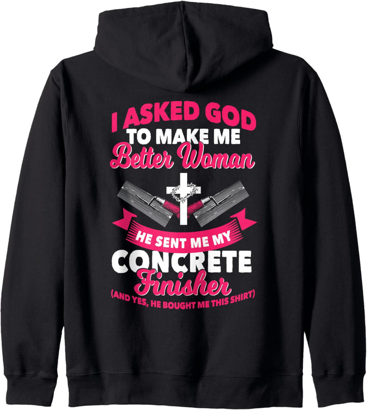 Concrete Finisher Wife Design auf der Rückseite der Kleidung Kapuzenjacke