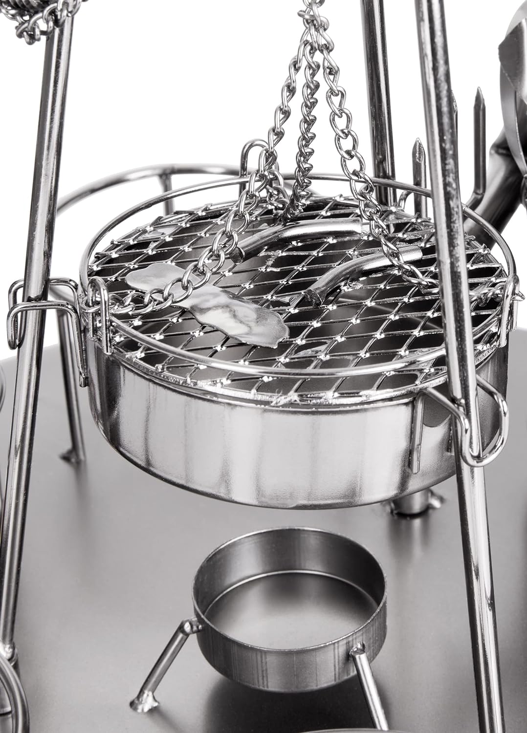 BRUBAKER Flaschenhalter Grillmeister mit Schwenkgrill Metall Skulptur mit