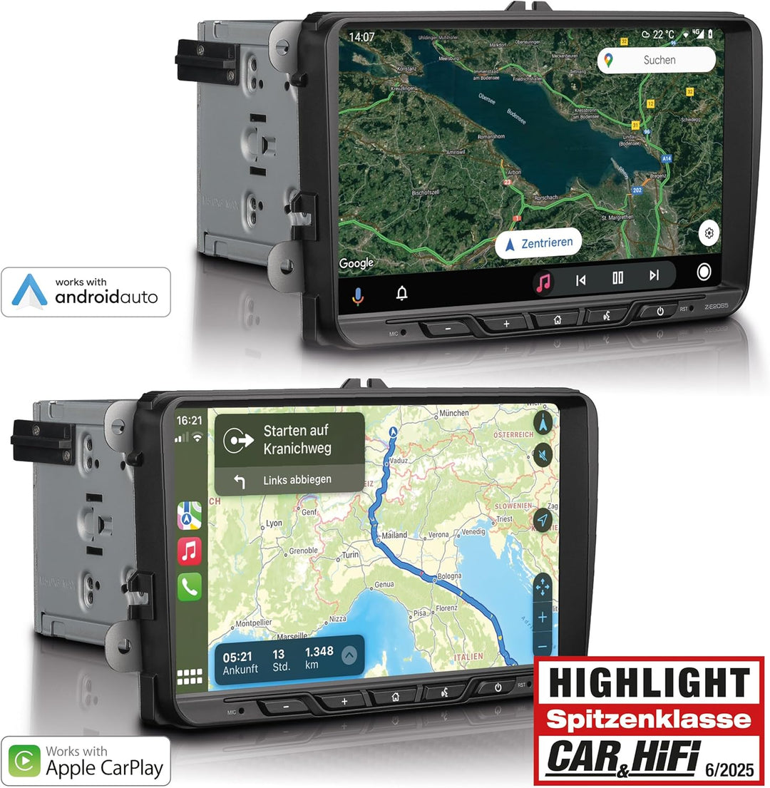 ZENEC Z-E2065 – Media Receiver/Autoradio kompatibel mit VW, Seat, Skoda, 9“ / 22,9 cm Touchscreen, M