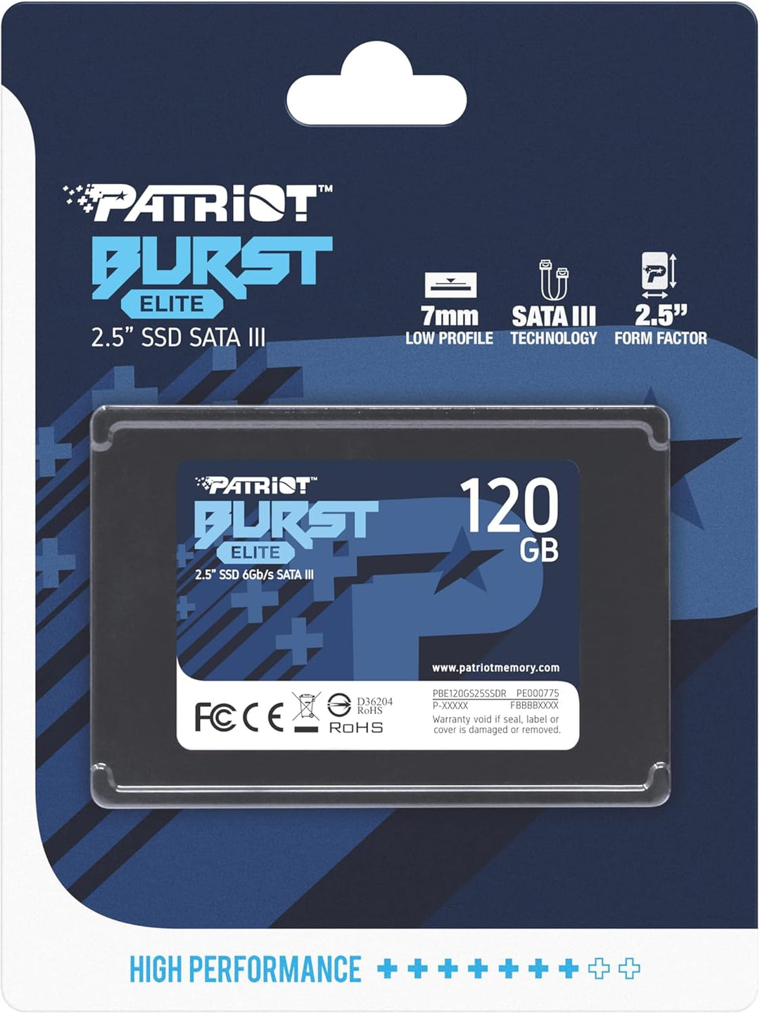 Patriot Memory Burst Elite Interne SSD 120GB SATA 3 2,5 Zoll 120GB Single Unit Retail, 120GB Single