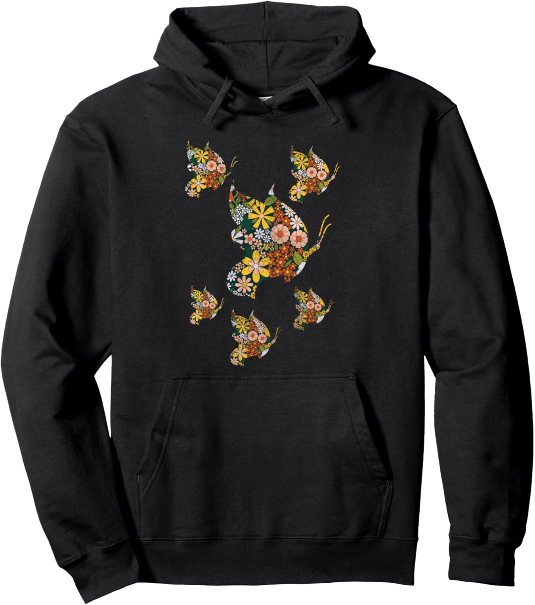 Niedliche Blumen Schmetterlinge Pullover Hoodie