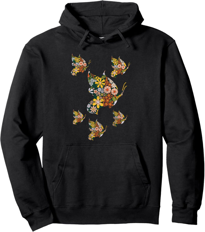 Niedliche Blumen Schmetterlinge Pullover Hoodie