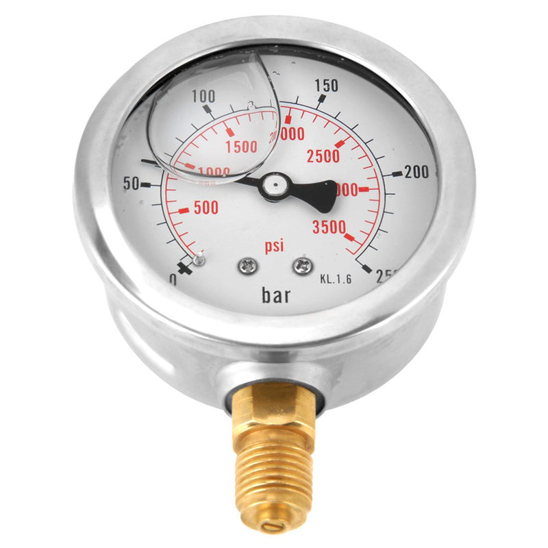 Manometer 0-250Bar 0-3750PSI G1/4 63mm Zifferblatt Hydraulische Wasserdruckanzeige Meter