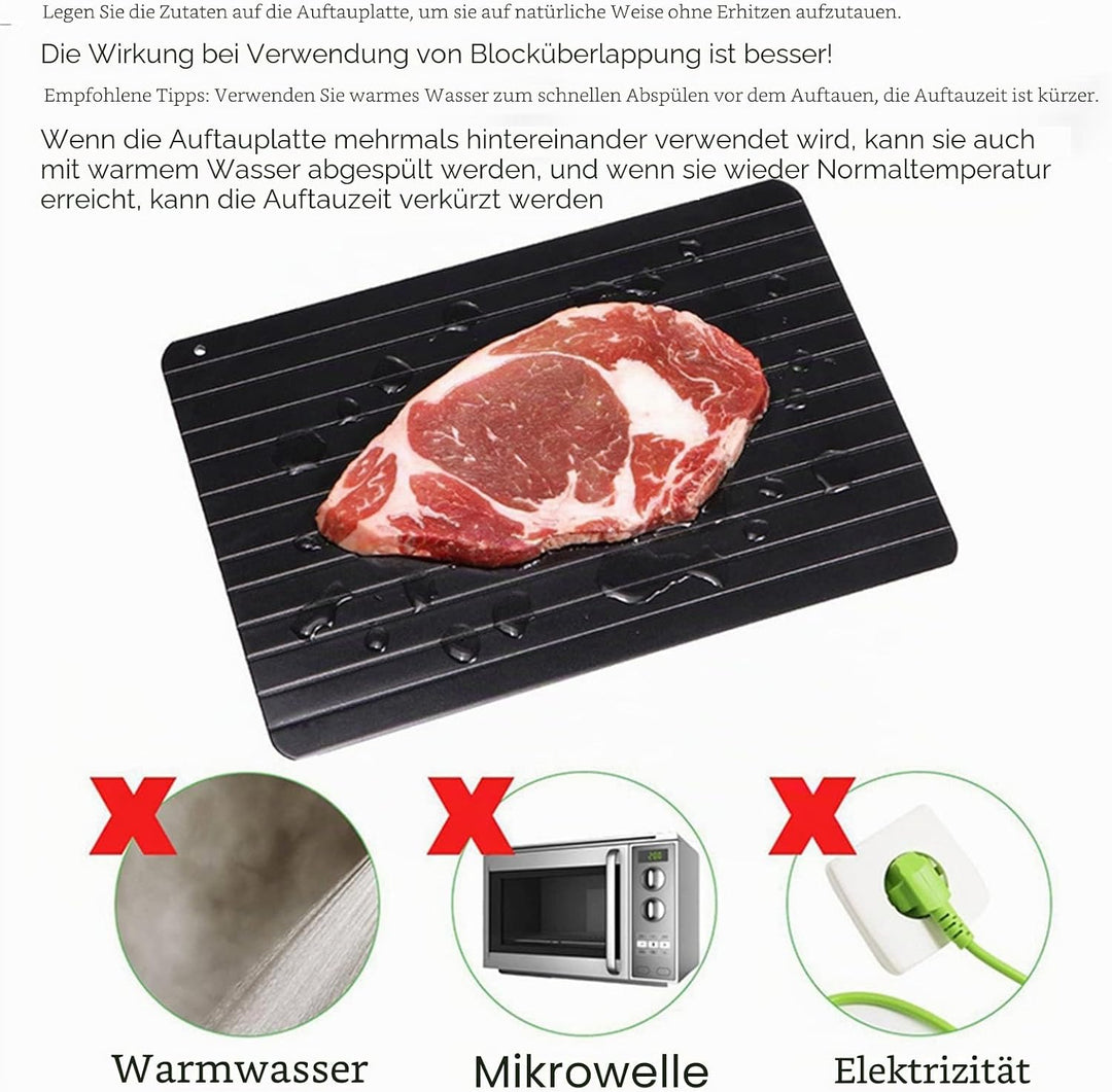 Auftauplatte – Käseplatte und Defrosting Plate, Schnelle Auftauen-Funktion für Fleisch, Steaks, Hühn