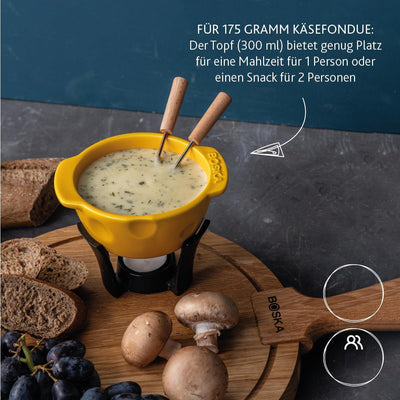 Boska Fondue-Set Mini Cheesy/Für Käsefondue und Sosse / 300 ml/Spülmaschinenfester Fonduetopf