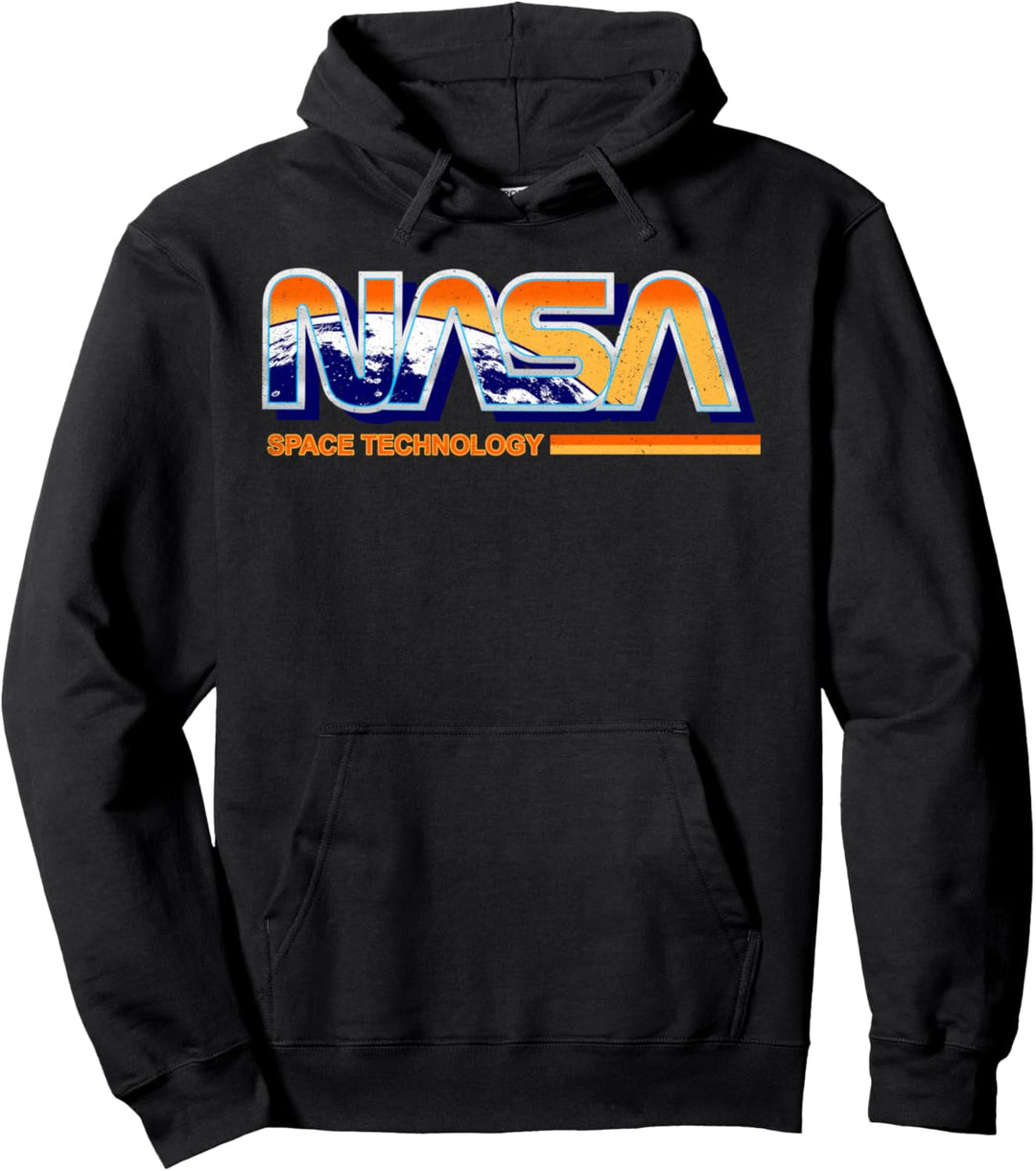NASA Space Technology Retro Rainbow Logo Pullover Hoodie
