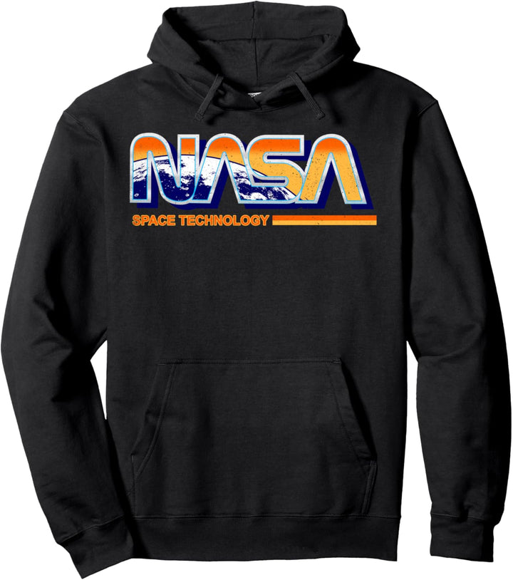 NASA Space Technology Retro Rainbow Logo Pullover Hoodie