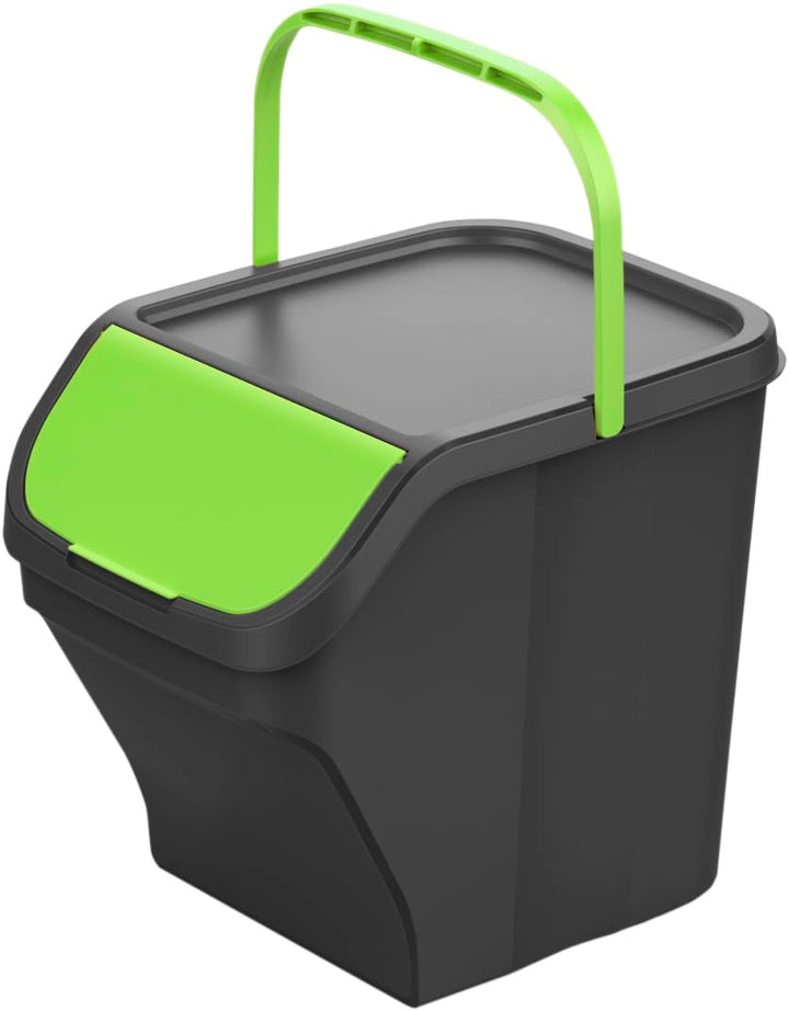 Gardissimo Stack Mülleimer Set, 3 Fächer, 3 x 25 Liter | Küche Stapelbox, Mülltonnenbox 3er, Mit Dec