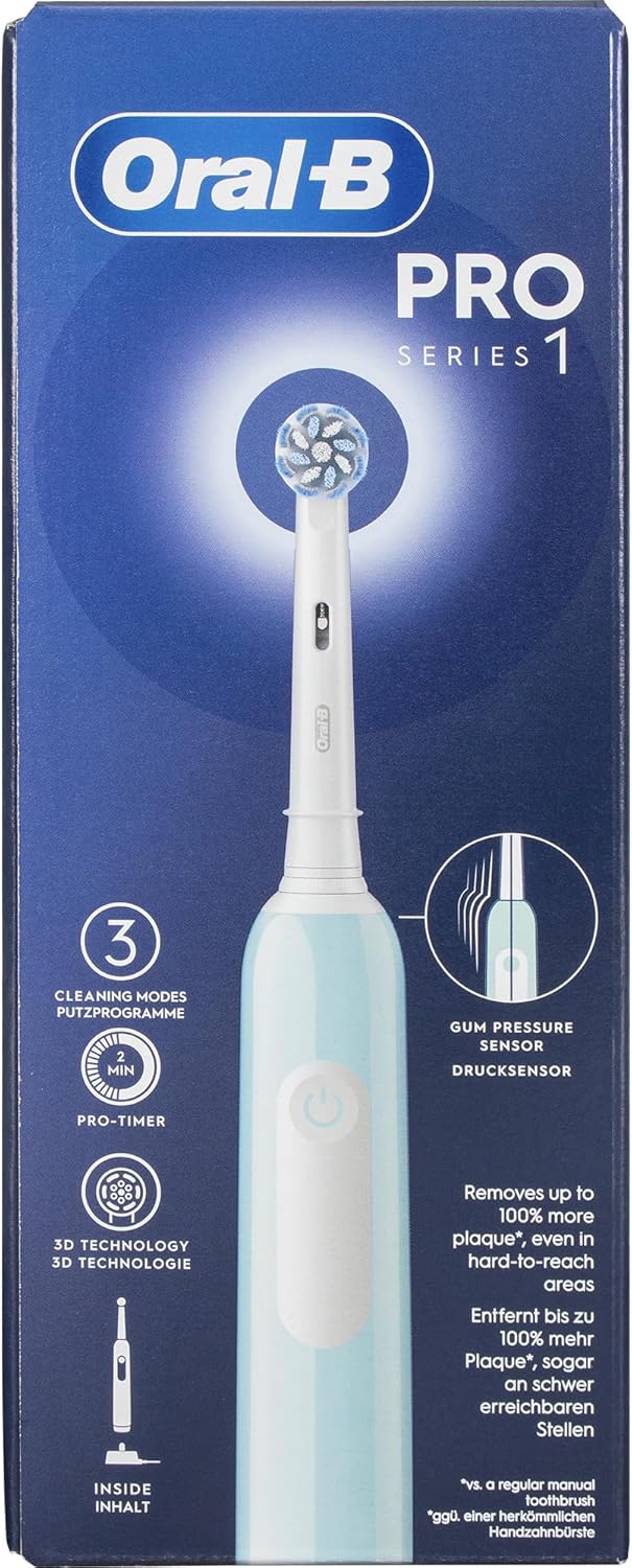Oral-B Wiederaufladbare elektrische Zahnbürste Series 1 Blau mit 1 Ersatzbürste. 1 Zahnbürste