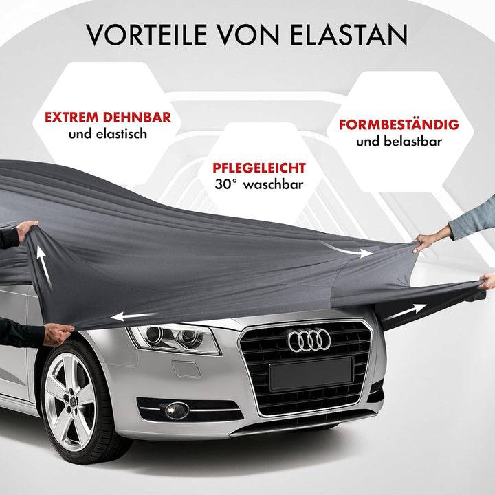 WALSER Premium Abdeckung Auto Indoor Stretch Plus Qualitätssieger Sehr Gut* Autoabdeckung Winter Aut