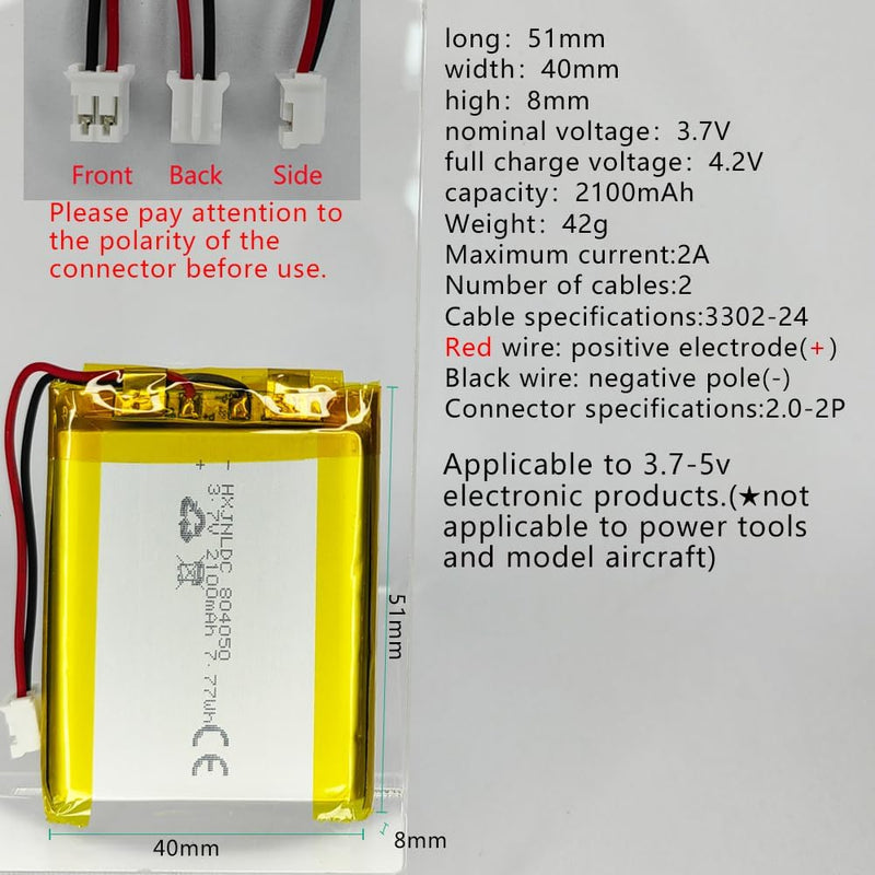 DC 3.7V 2100mAh 804050 Li-ion Lithium Ionenpolymer Batteriewechsel für DIY 3.7-5v elektronische Prod
