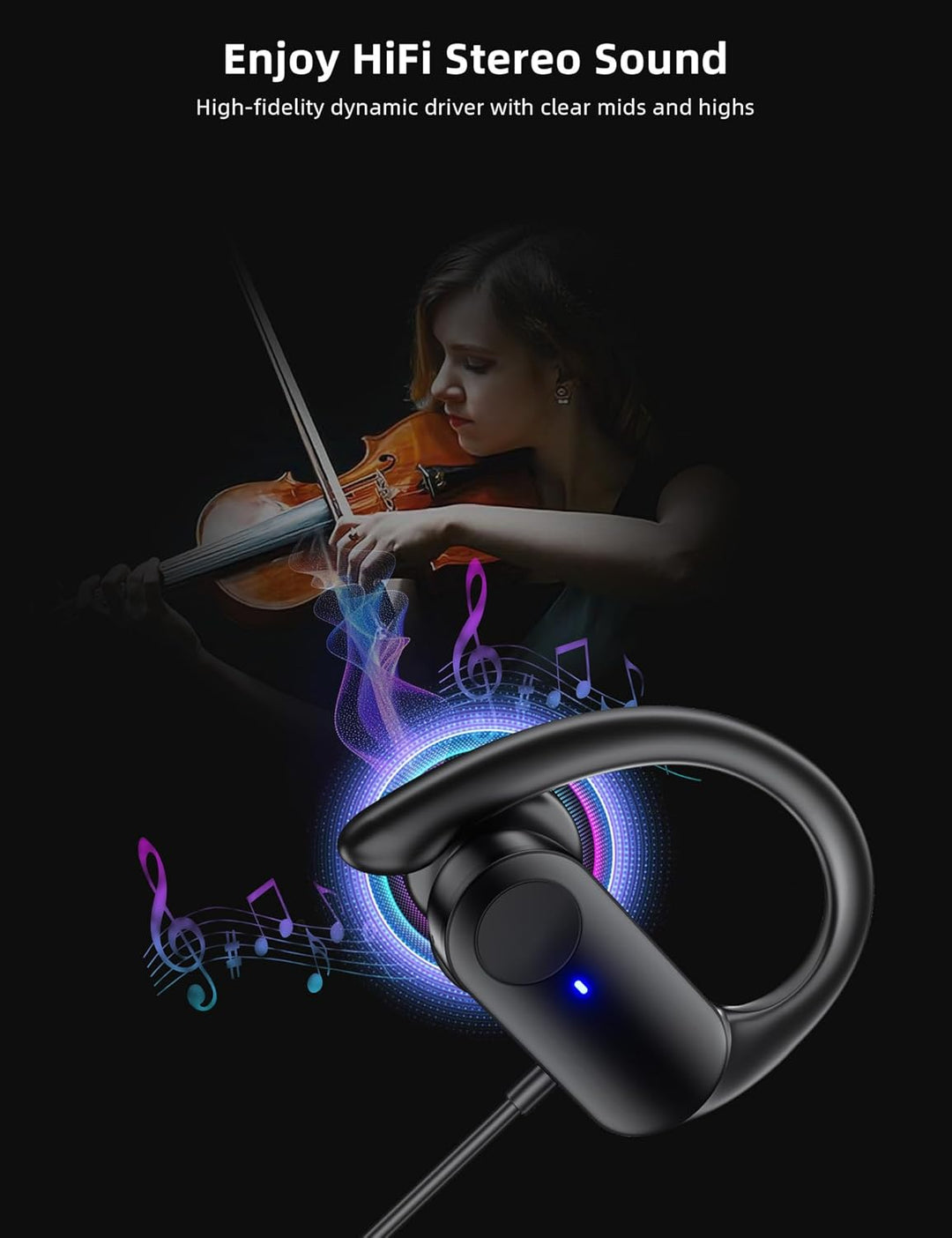 Open Ear Kopfhörer USB C mit Kabel für iPhone 17Pro 16e,Typ C Kopfhörer Over Ear Haken Headset mit M