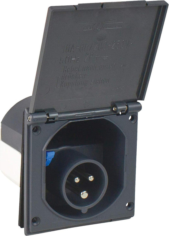 as - Schwabe Camping CEE-Caravan-Einspeisungsstecker, 230 V / 16 A, Grau I 61492 & Camping CEE-Adapt