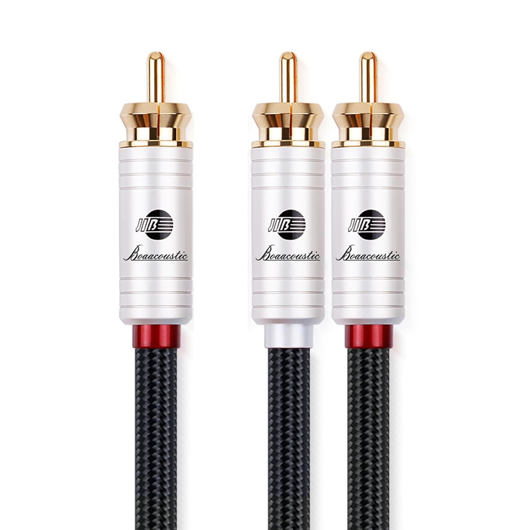 BOAACOUSTIC JIB HiFi Subwoofer Kabel, 1RCA zu 2RCA Koaxial cinch y kabel Audiokabel für Verstärker,