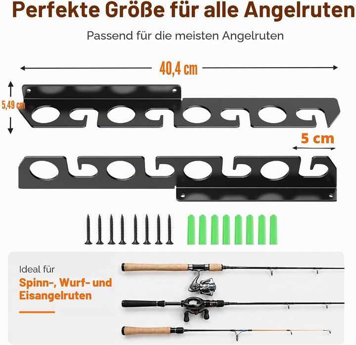 Angelruten-/Stangenhalter, Aufbewahrung, Organizer, Präsentation von Angelhaken, Aufhänger, Wand- od