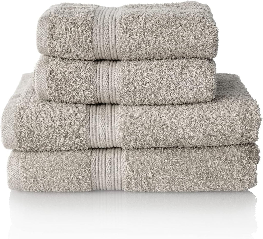 ALCLEAR Premium Frottier Handtuch Set, Frotteeserie in 6 Farben und 5 Grössen, Farbe: SILBERGRAU, 2X