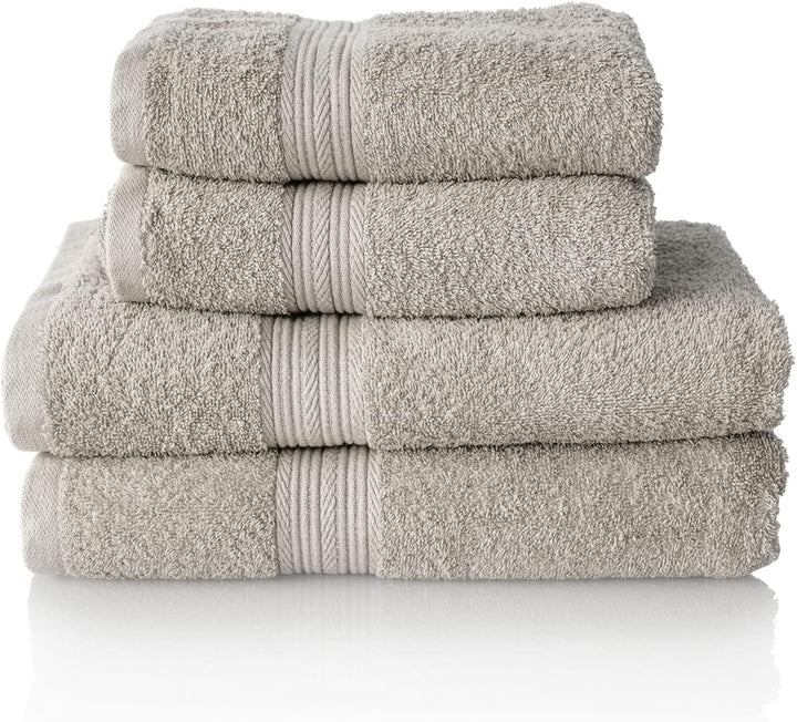 ALCLEAR Premium Frottier Handtuch Set, Frotteeserie in 6 Farben und 5 Grössen, Farbe: SILBERGRAU, 2X