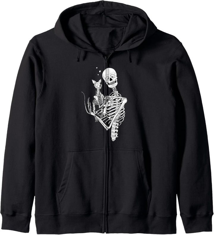 Skelett Katze Liebe Kapuzenjacke