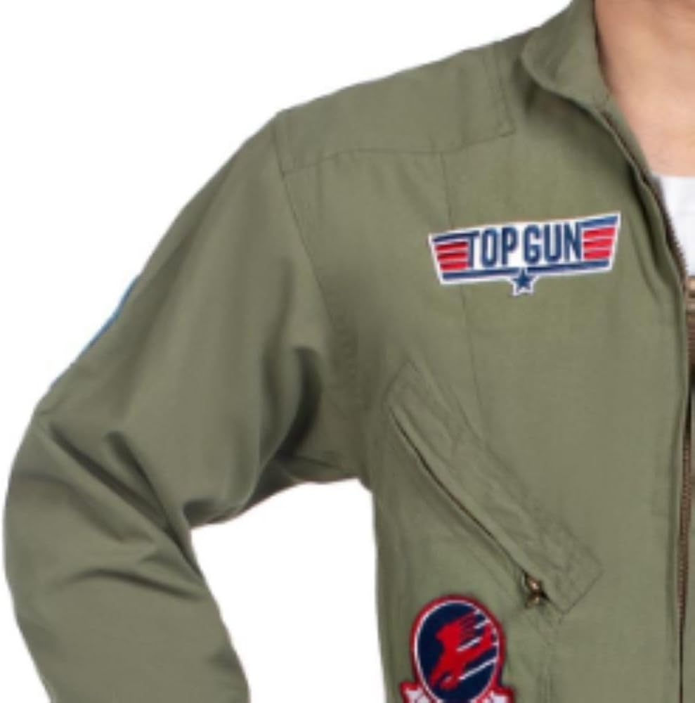 LEG AVENUE Herren Top Gun Flight Suit Costume Kost me in Erwachsenengr e, Khaki/Grün, XL EU XL Khaki