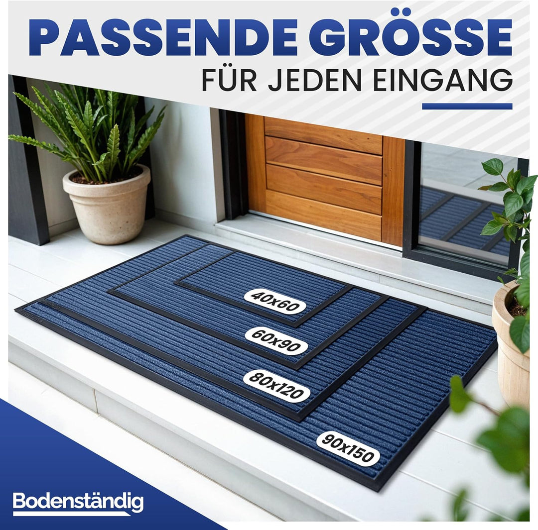 Fussmatte aussen - extrem rutschfest & langlebig - Fussabtreter aussenbereich blau 80x120cm - Türmat
