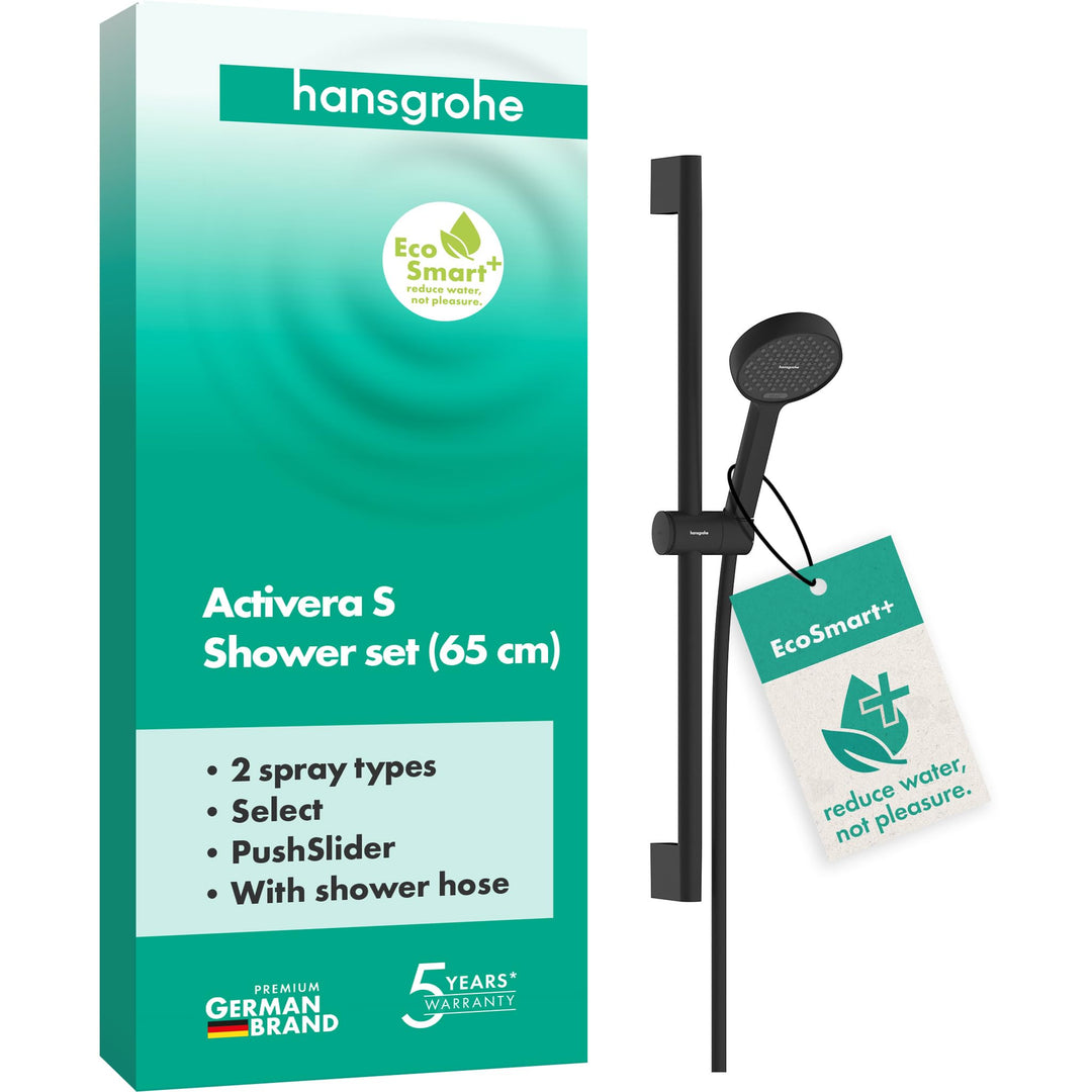 hansgrohe Activera Select S - Duschset mit Duschkopf wassersparend (EcoSmart+, 2 Strahlarten), Dusch