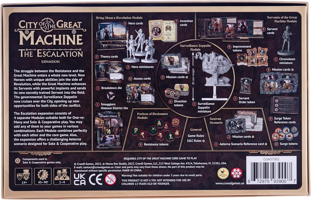 Crowd Games - City of The Great Machine The Escalation - Brettspiel - Ab 14 Jahren - 1-4 Spieler - E