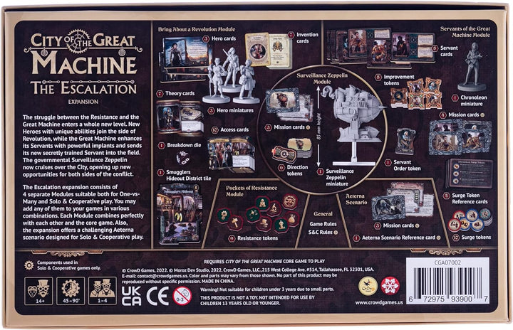 Crowd Games - City of The Great Machine The Escalation - Brettspiel - Ab 14 Jahren - 1-4 Spieler - E