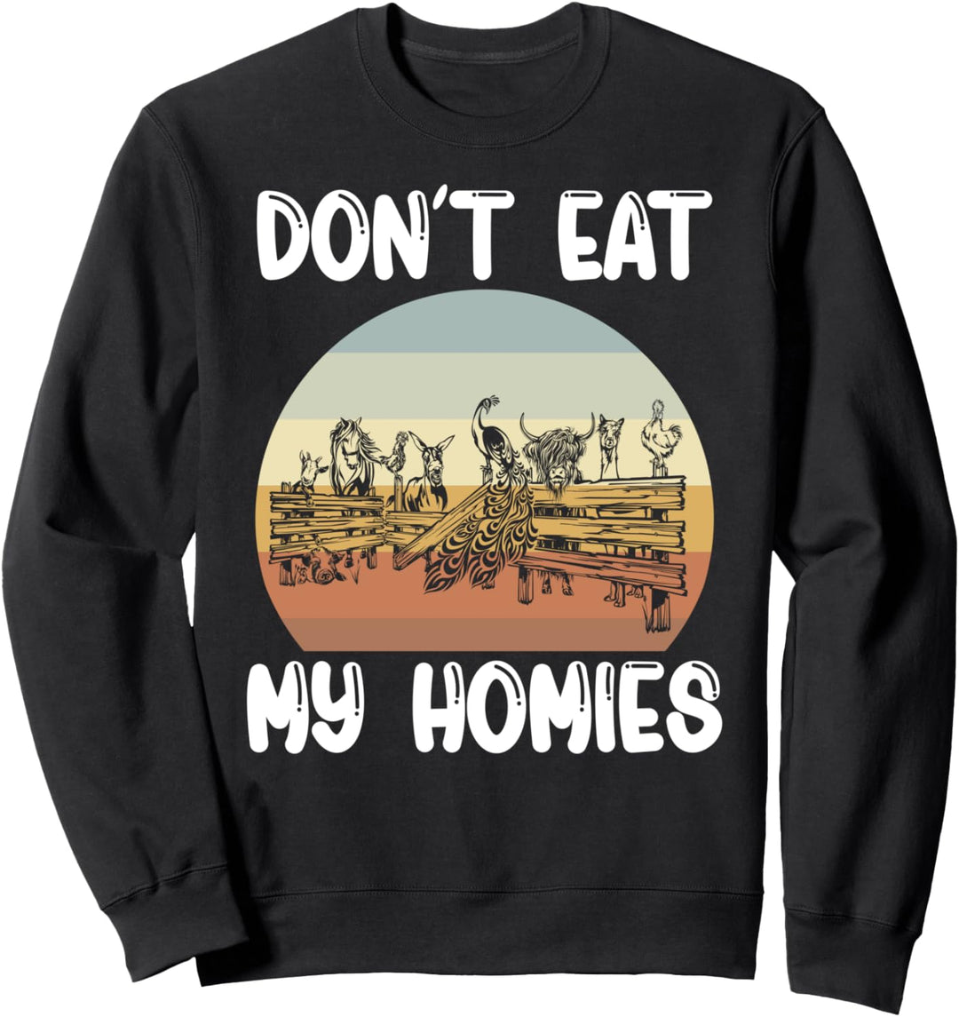 Retro Veganer Vegetariere Tierschützer Don't Eat My Homies Sweatshirt