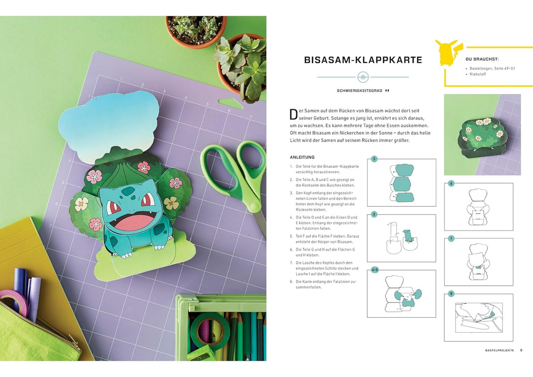 Pokémon: Das grosse Pokémon-Bastelbuch - Die schönsten Bastelideen aus Papier: Bastelbuch mit Schrit