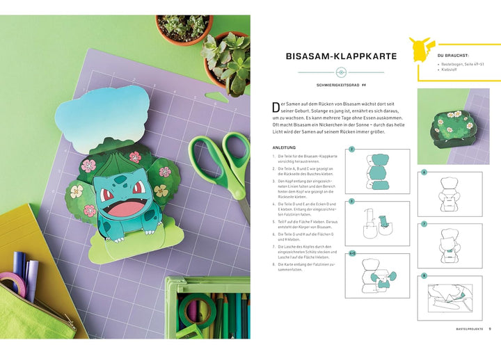 Pokémon: Das grosse Pokémon-Bastelbuch - Die schönsten Bastelideen aus Papier: Bastelbuch mit Schrit