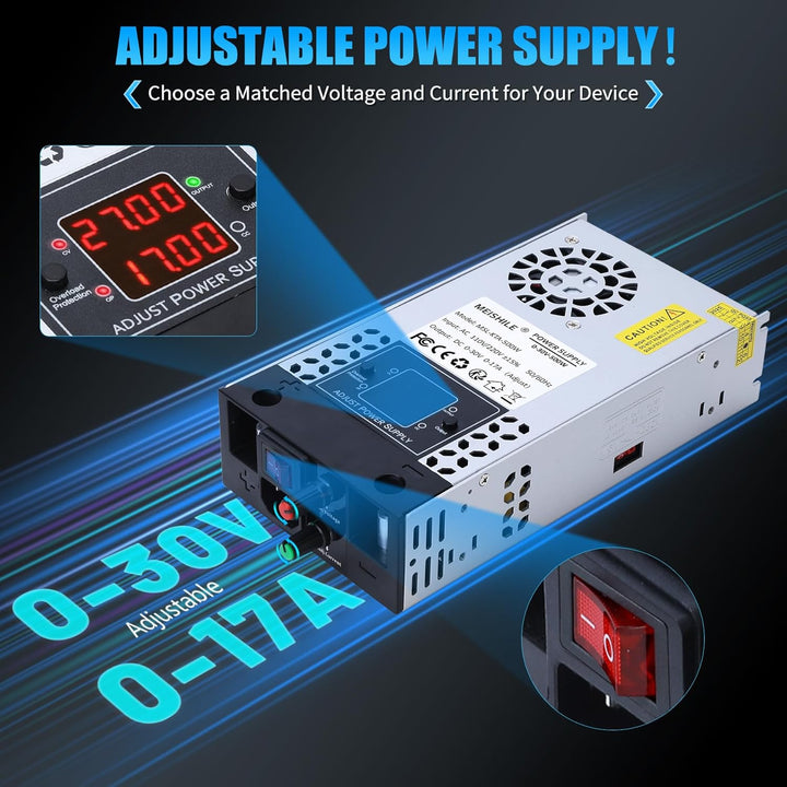 Einstellbare Schalternetzteil DC (0-17V 0-30A) 500W DIY Trafo 230V AC auf DC 30Volt Transformator In