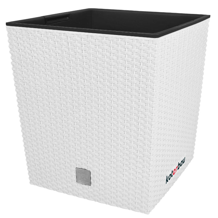 KOTARBAU® Blumentopf 320 mm Weiss Übertopf mit Innentopf für Pflanzenzucht 320x320x325 mm Weiss, 320