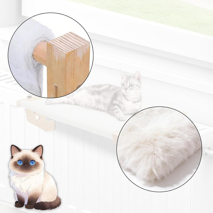 Heizungsliege Katzen, 41x16,3x6,5CM Katzenliege Balkon Katzenbett, Katzen Hängematte für Fenster, Ka