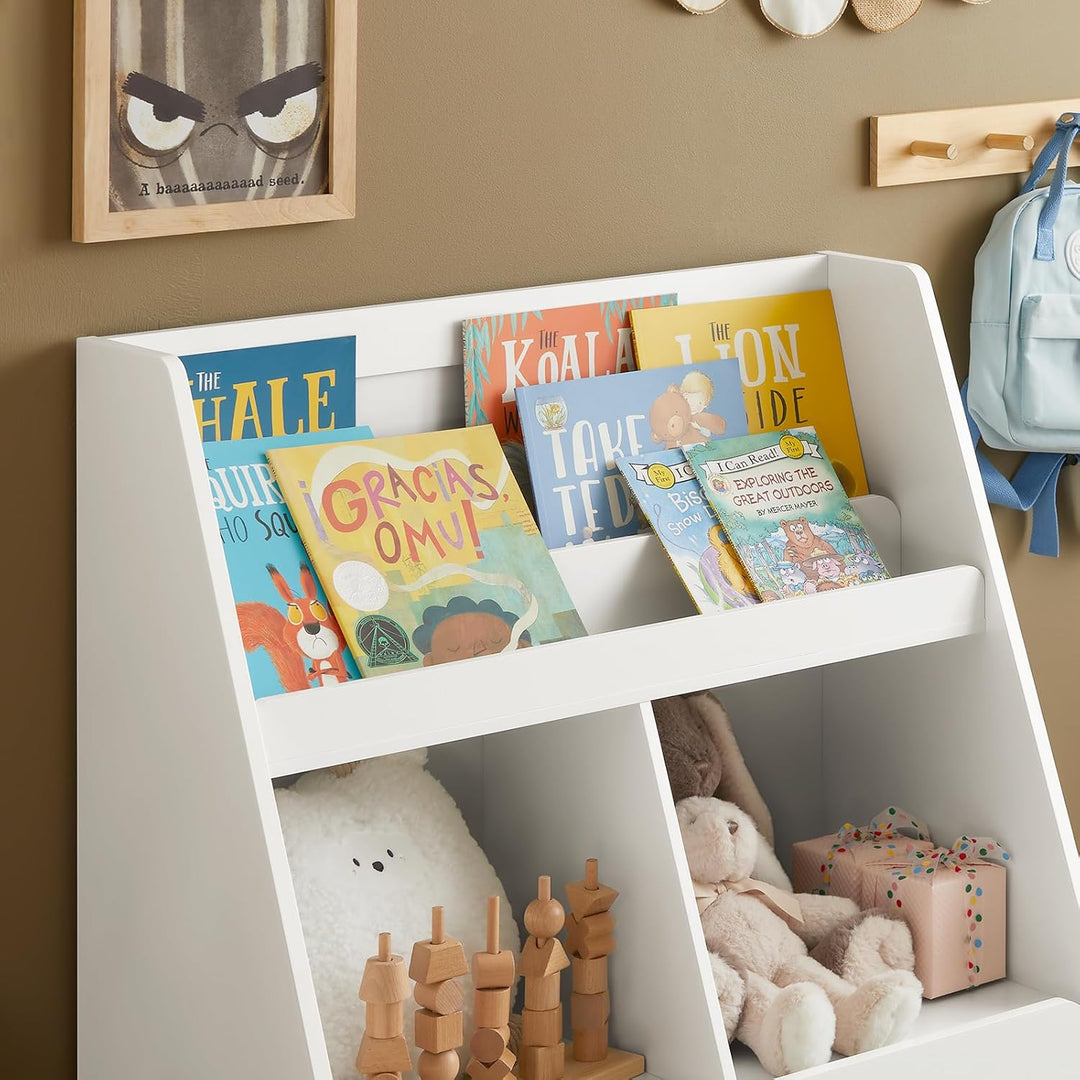 SoBuy KMB83-W Kinderregal mit Einer herausnehmbaren Spielzeugtruhe Bücherregal Kinder Kinderzimmer R