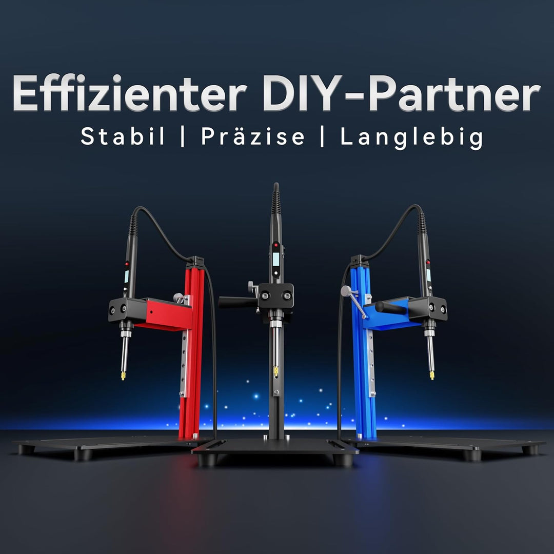 DACKZZM Heat Set Insert Tool, Vertikale Hitze-Pressmaschine Aluminiumlegierung, 8 Stück Einschmelzhi