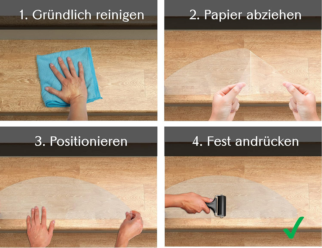 cocofy Antirutsch Stufenmatten schmal Kleinformat 16x (55x15 cm) für Wendeltreppe innen, Raumspartre