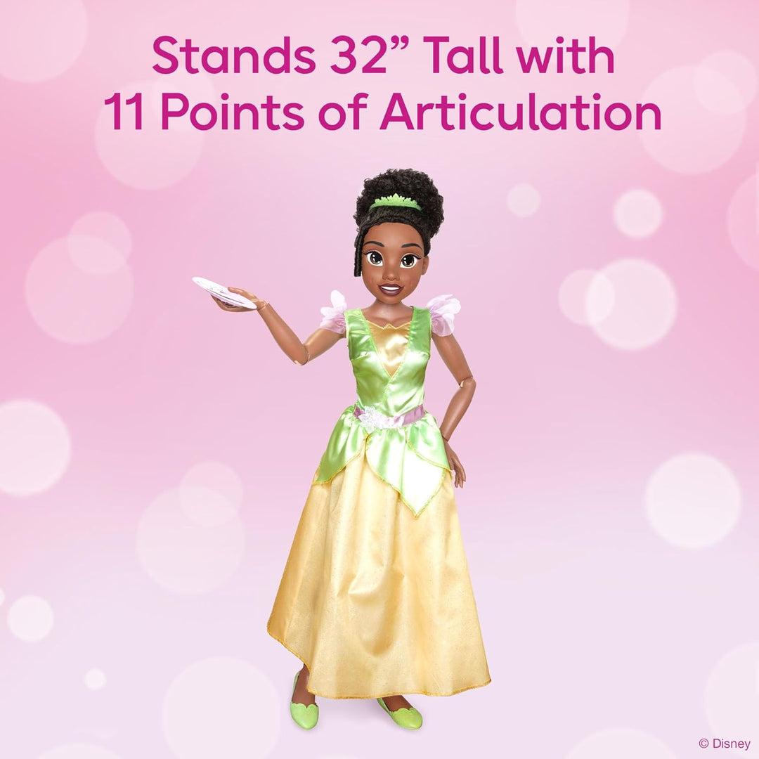 Jakks Pacific Disney Princess Playdate Tiana mit Zubehör 80cm Gelb, Grün, Gelb, Grün