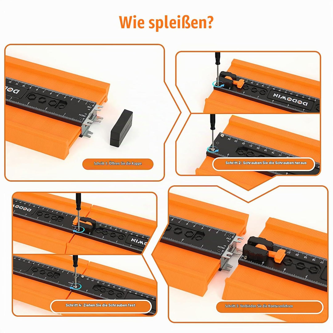 DODOWIN Konturenlehre 25cm Unbegrenzt Verbindbare, Weihnachtsgeschenke für Männer Vater, Konturenleh